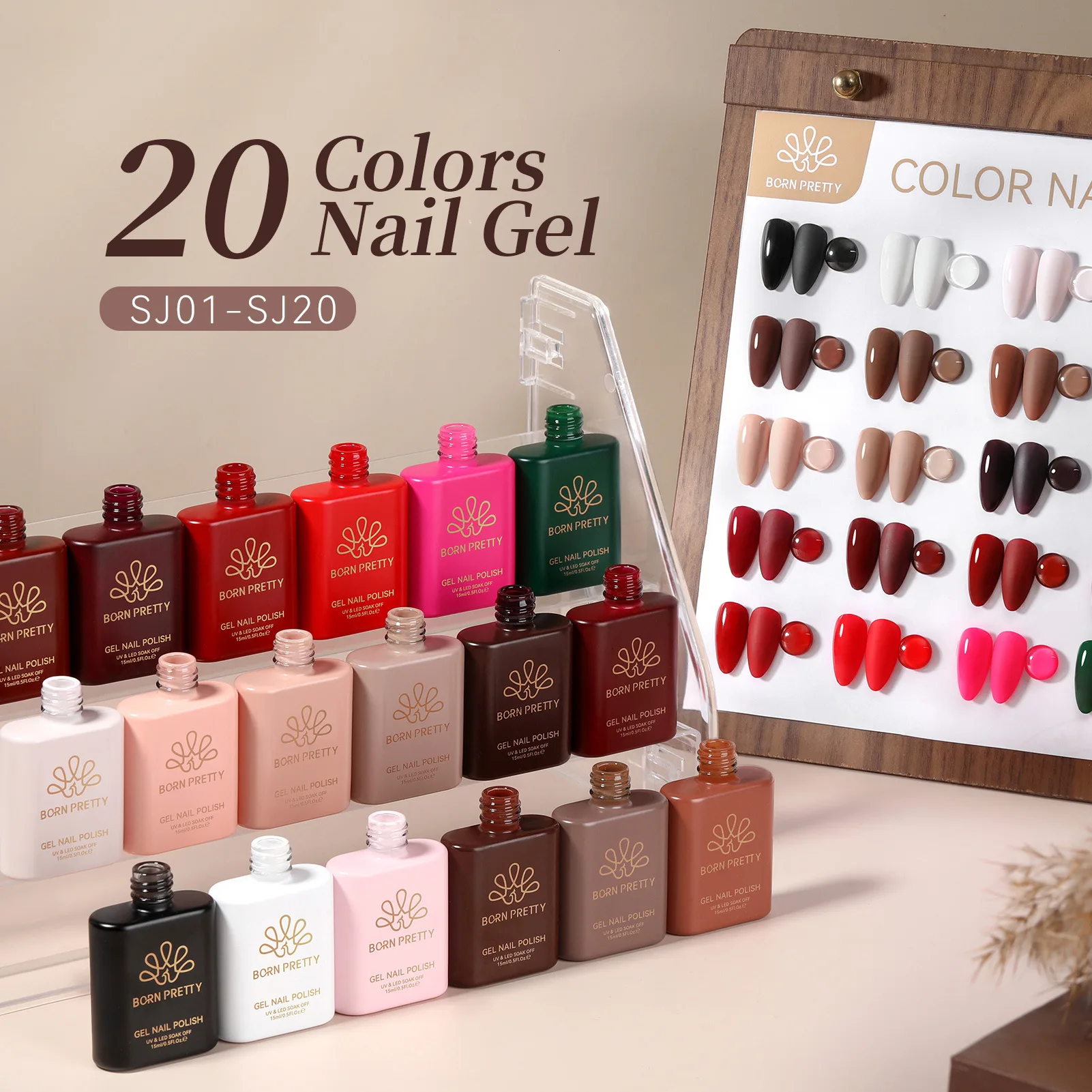 BORN PRETTY nail polish glue popular color phototherapy glue nail polish solid color glue, one bottle of one color