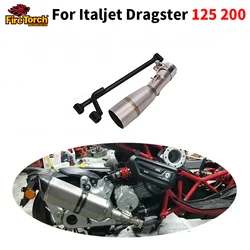 Slip On For Italjet Dragster 125 200 Motorcycle Full Systems Exhaust Escape Moto Modified Mid Link Pipe Special Accessories