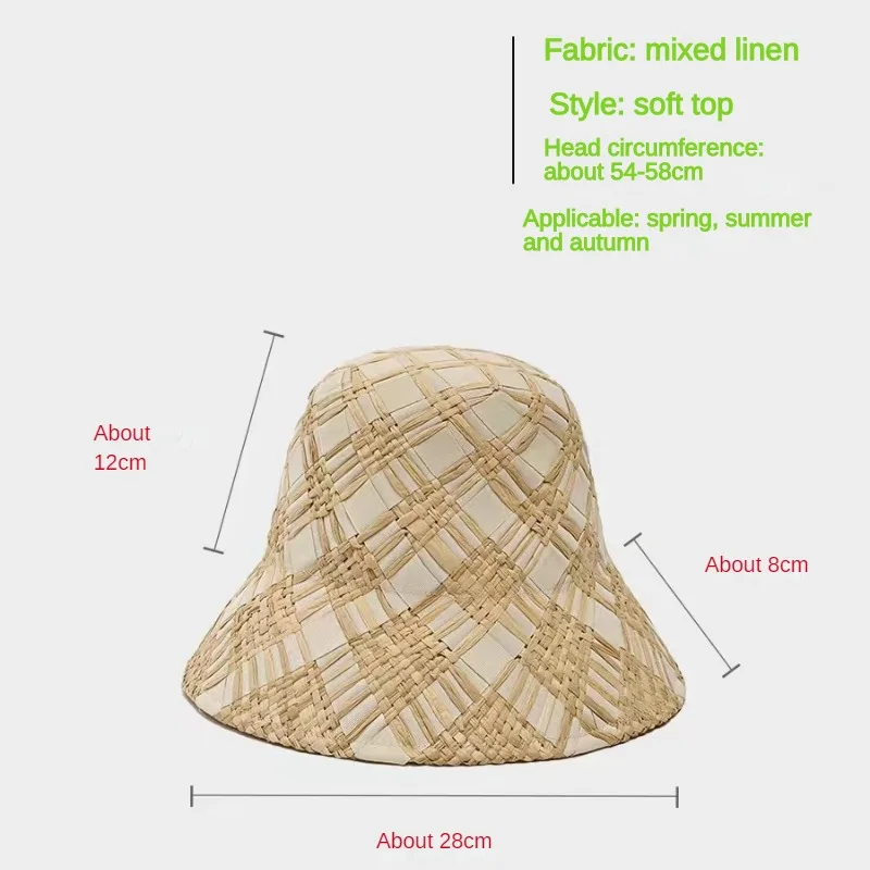 New Raffia Straw Bucket Hat for Women Foldable Sun UV Hats Designer Luxury Crochet Beach Handmade Fashion Basin Cap Wholesale