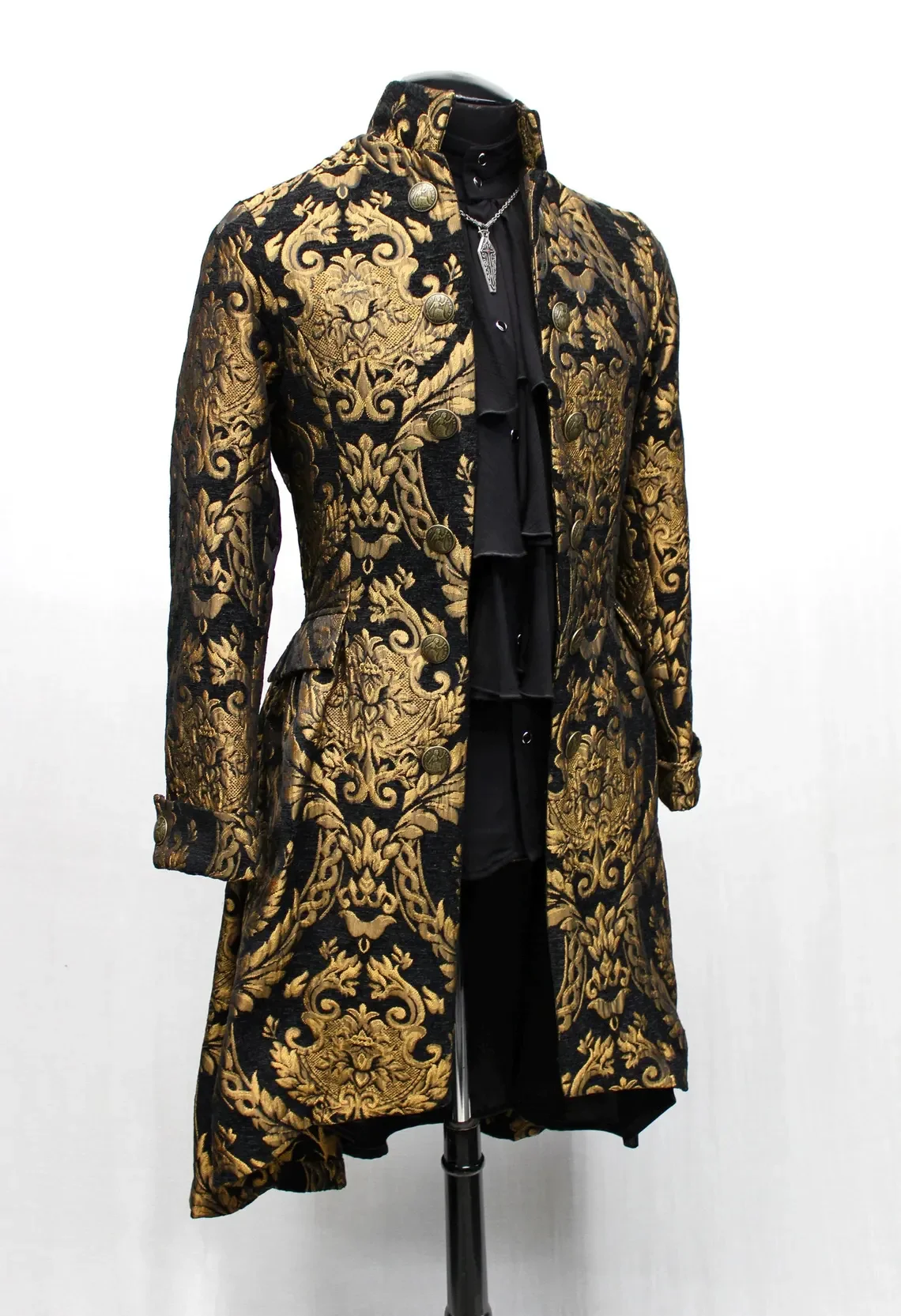 مخصص القرون الوسطى الديباج معطف زي الرجعية القوطية التنين سترة تيودور الملك هنري المحكمة زي #4