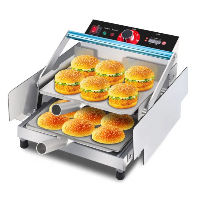 

Commercial Electric Burger Bun Toaster Sandwich Maker Touchscreen Bread Toaster Mini Automatic Griller Machine