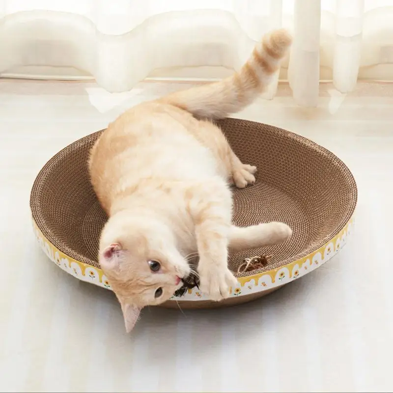 Cat Scratcher Bowl Pad Bowl Cat Cardboard Bed Scratch Mat Thick Lounge Bed Sofa For Cats Kittens Cat Scratcher Bowls Furniture