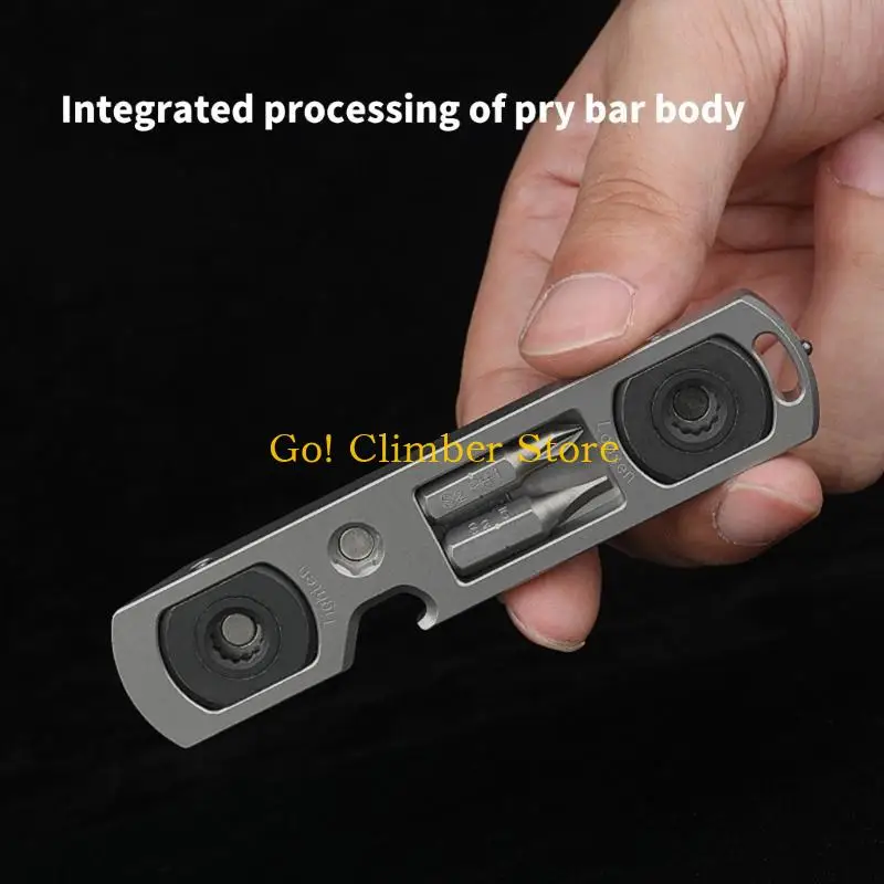 Q84C Titaniums Alloys Crowbars Window Breaker Pocket Pry Bar Ratchets Wrench Cycling Tool Outdoor Defense Tool Easy to Carry view 3