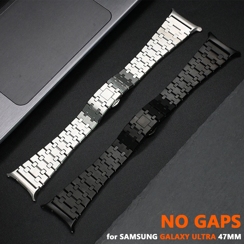 

No Gaps Luxury Stainless Steel Band for Samsung Galaxy Ultra 47mm Watchband MEN Bracelet for Galaxy Ultra Quick Fit Correa Strap