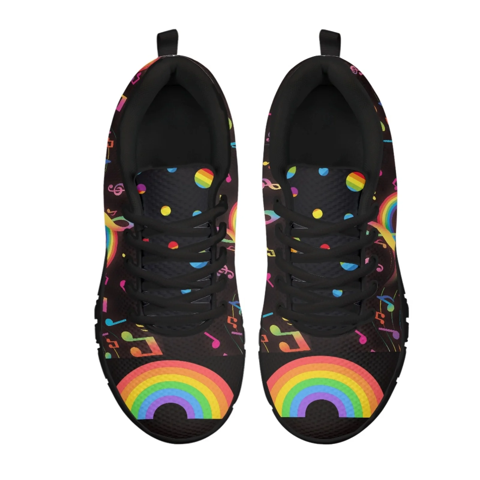 Coloranimal Rainbow Music Note Men Athletic Footwear for Hospital Work Comfort Athletic Sneaker for Travel
