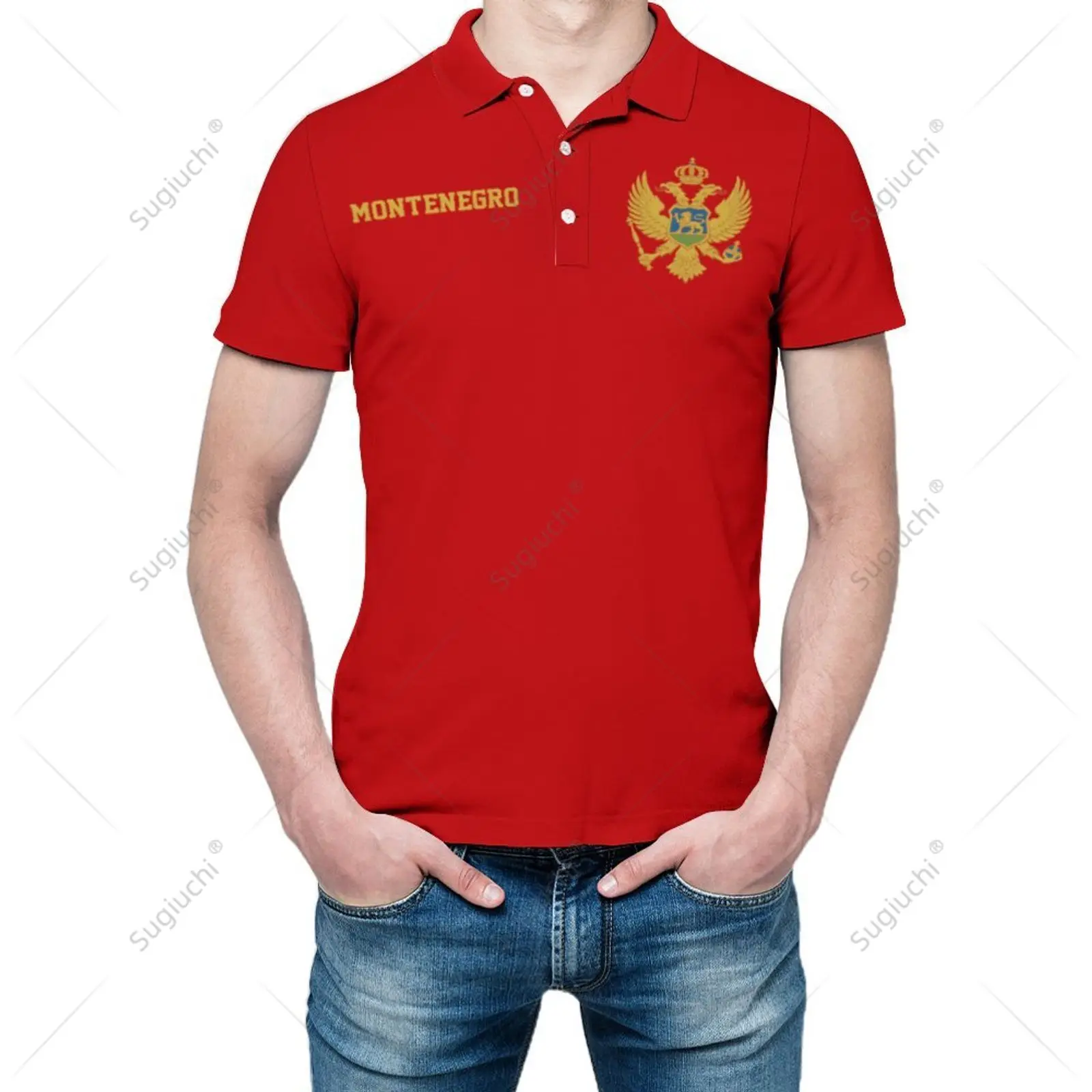 Unisex Polo Shirt Montenegro Flag 3D Print Man Polo Fashion Clothing Tracksuits Short Sleeves