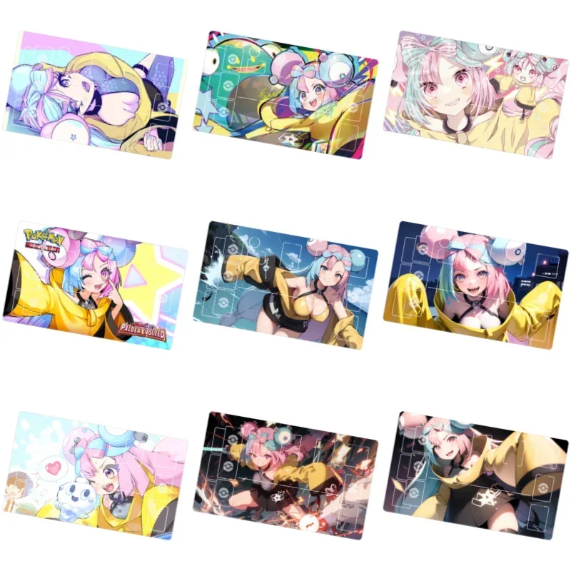 

PTCG Card Pad Anime Game Taoist Hall Master Iono Waterproof Thickened Solo Dueling Self Made Custom Made Battle Table Mat