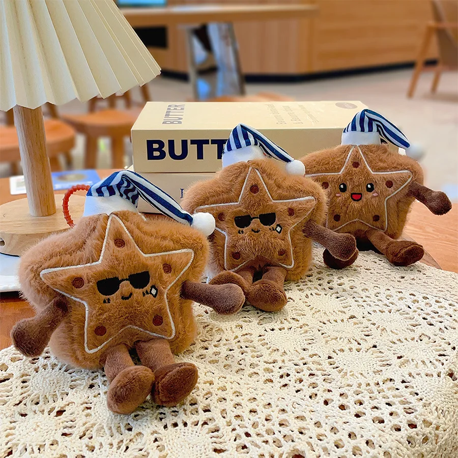 

cute Fun Star Biscuit Pendant Plush Toy Star Doll Keychain Bag Pendant Grab Machine Cloth Doll