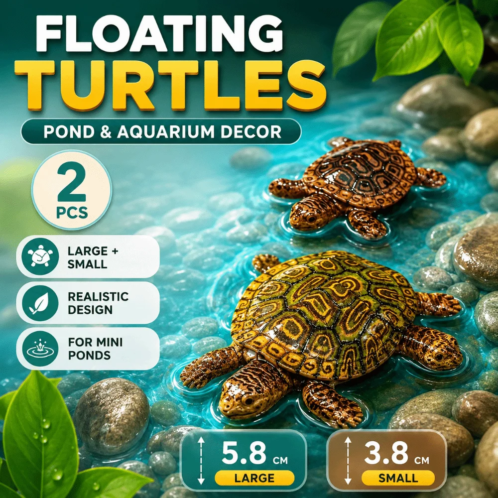 Statues de tortues miniatures flottantes en résine, figurine de tortue vintage pour jardin, ornement Feng Shui, décoration miniature antique de tortue pour bassin extérieur