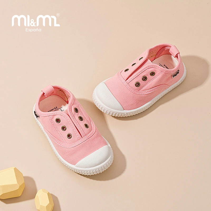 M1&M2 Scarpe di tela per bambini Scarpe causali Scarpe da ginnastica antiscivolo Scarpe da bambino morbide e traspiranti per il tempo libero Scarpe da ginnastica robuste in tela per interni