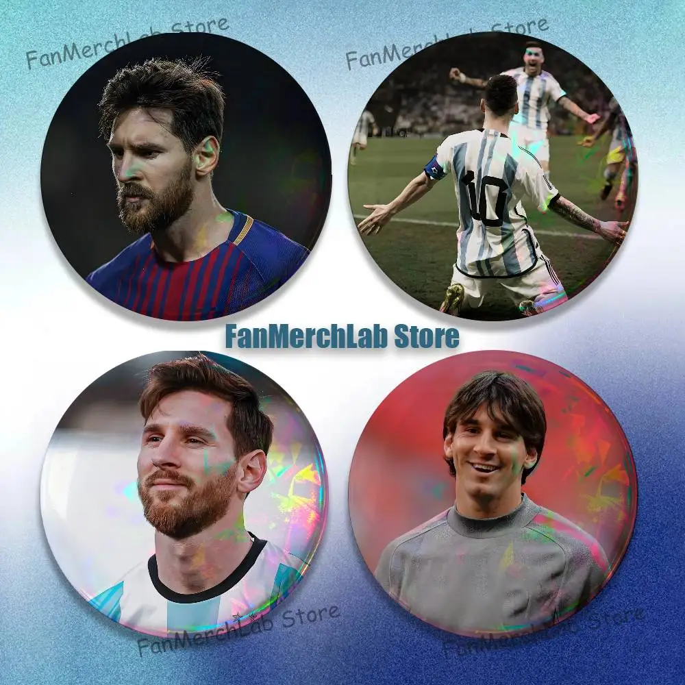 

L-LionelS Football M-MessiS Cartoon Anime Music Button Pin Brooch Jewelry Decoration Gift 22mm 32mm 44mm 58mm 75mm