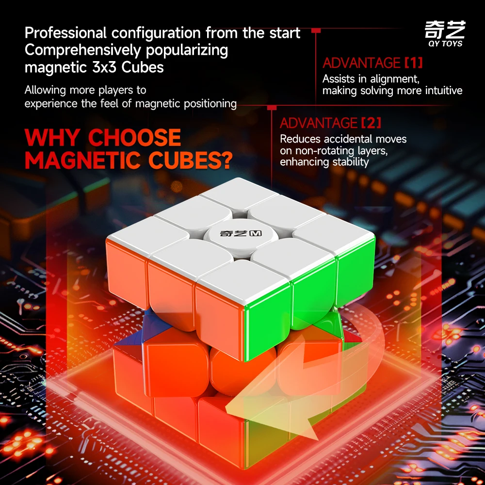 Qiyi Warrior M UV 3X3 Magnetischer Magic Speed Cube Spielzeug Qiyi Warrior UV Puzzle Professionelles Spiel Kinderspielzeug – Detail 3