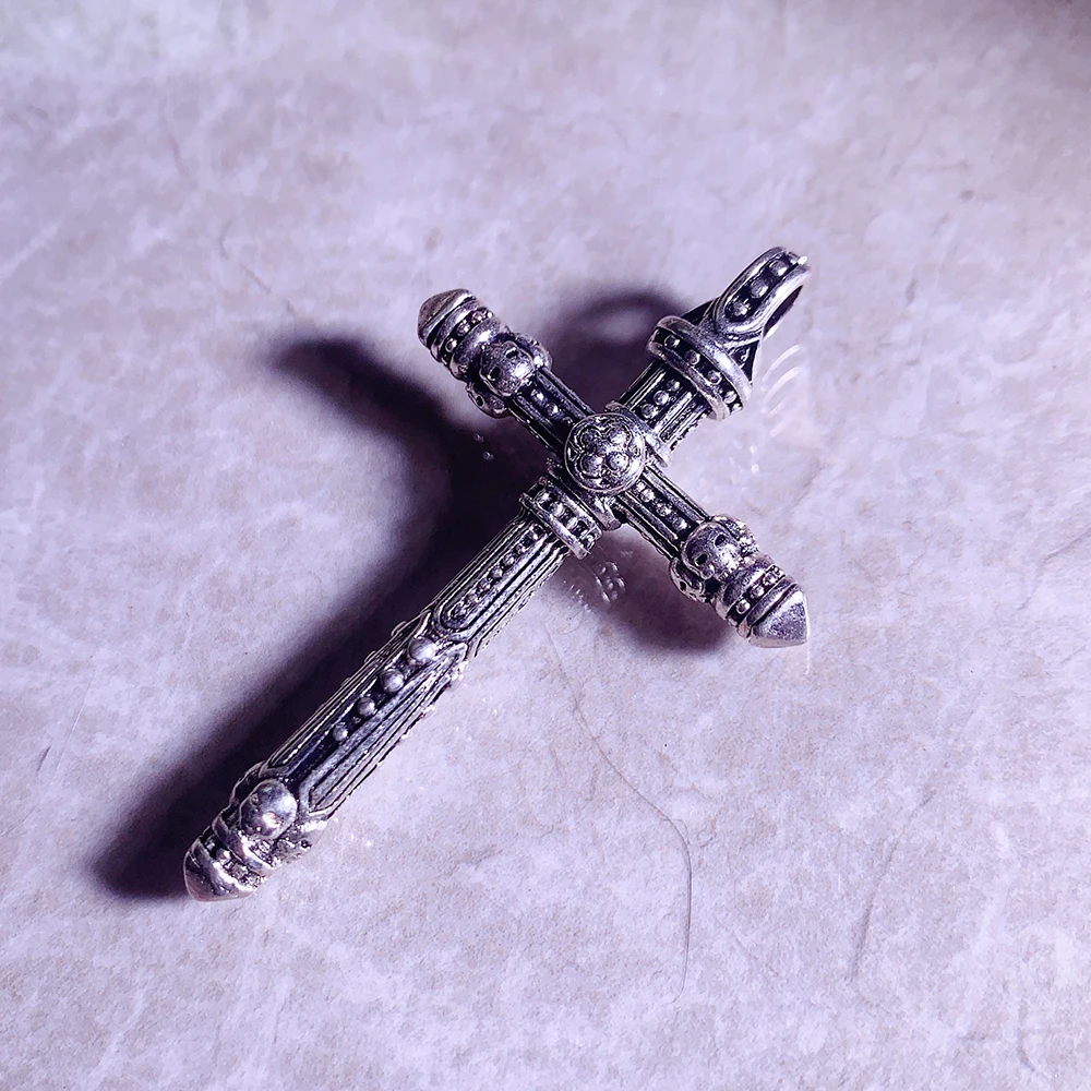 Pendant Cross Skull Brand New Fashion Jewelry Europe Accessories 925 Sterling Silver Vintage Gift For Women Men