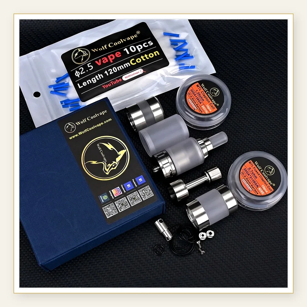 Wolfcoolvape BY-Ka V7 23mm MTL RTA 3ml Vape Tank - Single Coil Rebuildable Atomizer for E-Cigarette Mods
