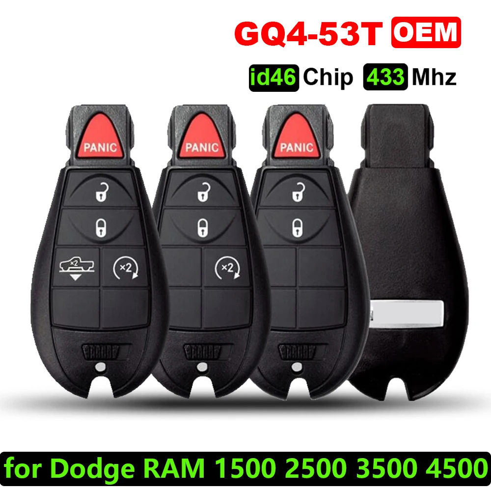 CN087010 3/4/5B الأصلي GQ4-53T Fobik مفتاح بعيد ل دودج رام 1500 2500 3500 4500 2013-2018 مع PCF7961A 46 رقاقة 433Mhz