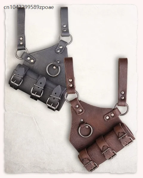 

Vintage Medieval Belt Sword Scabbard Frog Stand PU Leather Buckle with Rapier Holster Viking Warrior Cosplay Men's Costume Props