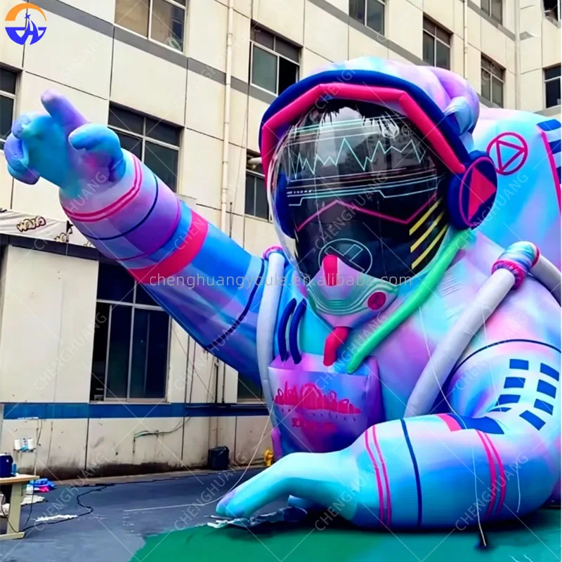 6M 8M Giant LED Inflatable Astronaut Spaceman Balloon Luminous Art Decor for Music Event & Advertising