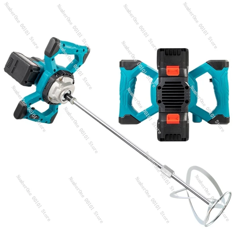 Cordless Electric Concrete Mixer Drill Earth Auger Mortar Plaster Stirrer 3 In 1 Handheld Industrial Power Tool Rechargeable