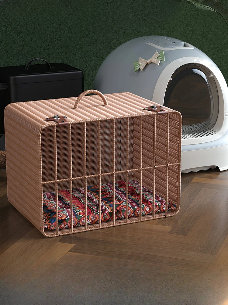 

Cat cage portable out cat bag breathable portable portable cat bed handmade rattan four seasons universal walking basket indoor