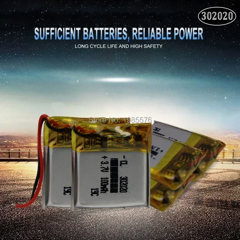 3.7 فولت 100 مللي أمبير 20*20*3 مللي متر بطاريات ليثيوم أيون بوليمر 302020   لتاكوغراف MP3 GPS سماعة بلوتوث بطارية قابلة للشحن