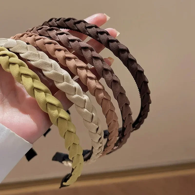 1PC New Premium Toothed Non-Slip Hair Tie Milk Chocolate Color Women Four Seasons Classical Face Washing Headband Hair Accessory