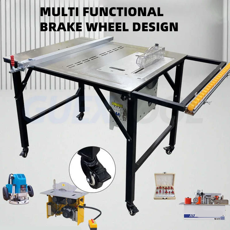Multifunctional Woodworking Table DIY Wood Work Bench Operation Saw Table Table Saw workbench Folding Lifting Work Saw Table