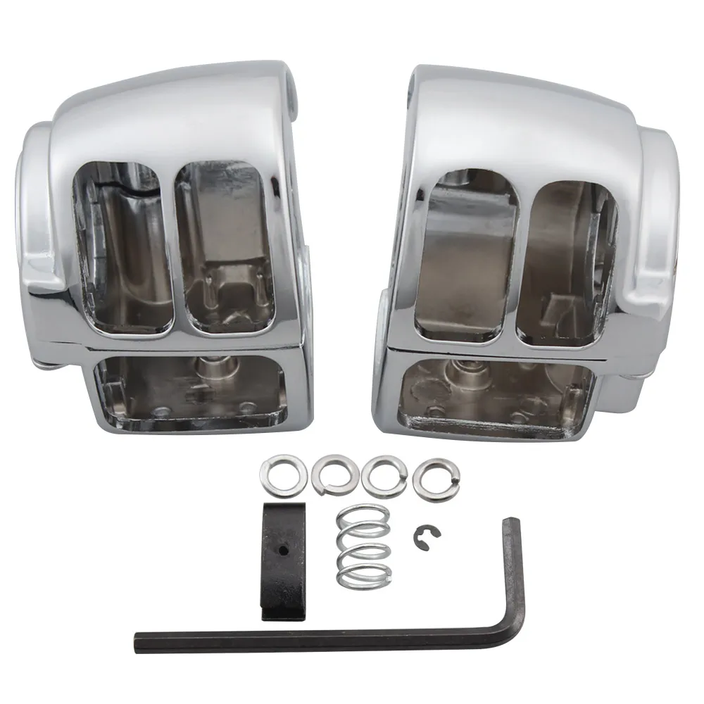 Motorcycle Chrome Handlebar Control Switch Housing Switch Cover For Harley Touring Glide Road King Sportster Dyna Softail FatBoy