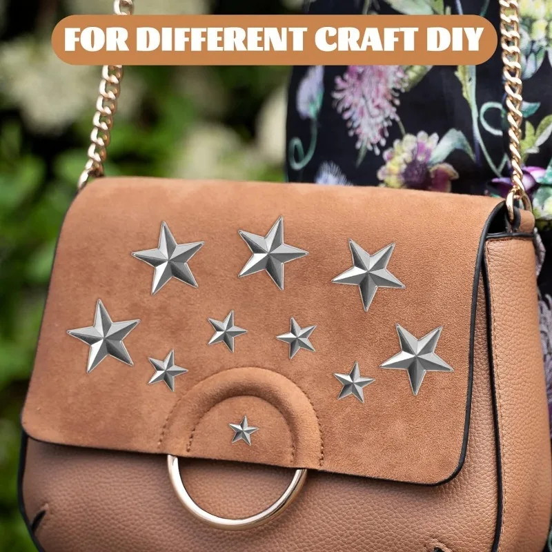 Silver Star Rivets Metal Leather Craft Studs Spikes Spots Nailhead Rock Punk DIY Clothes Shoe Bag Clothing Accessories Wholesale