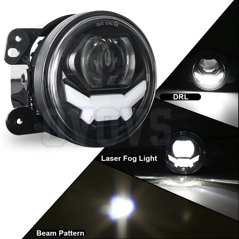OEM 12V 24V Led Fog Lamp With DRL 4 Inch Led Driving Laser Fog Lights for Jeep Wrangler JK