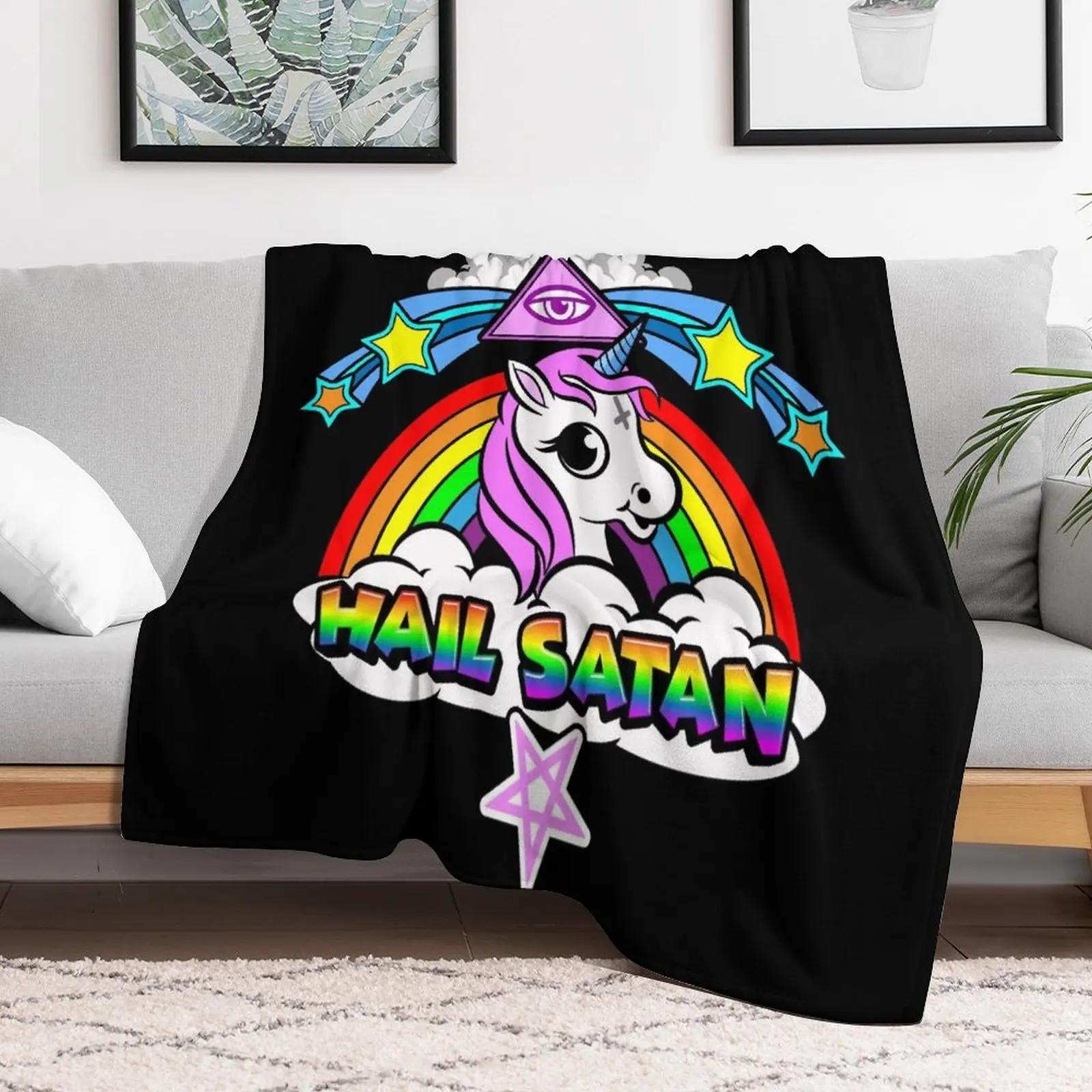 

HAIL SATAN Throw Blanket Shaggy Luxury Thicken Blankets