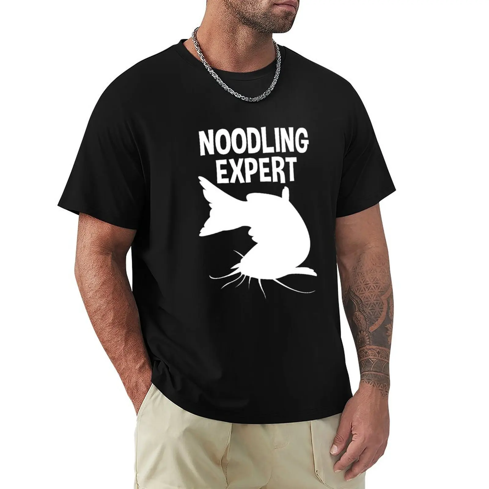 

Noodling Expert Tee Shirt Catfish Fishing Hands Only T-Shirt Plus Size Loose Fit T-Shirt