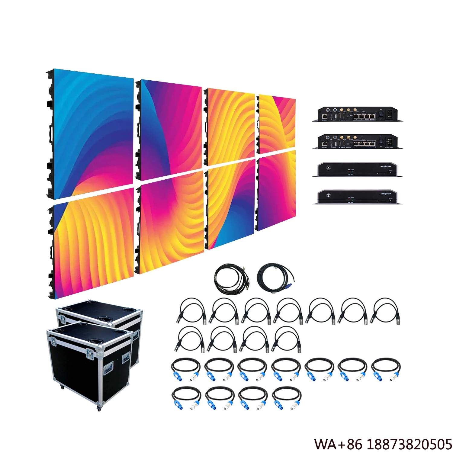 LED عرض Turnkey مجموعة لوحة الحائط الفيديو Novastar P2.9 في الهواء الطلق مقاوم للماء 500 مللي متر X 500 مللي متر HD 2.97 مللي متر شاشة أحداث الزفاف