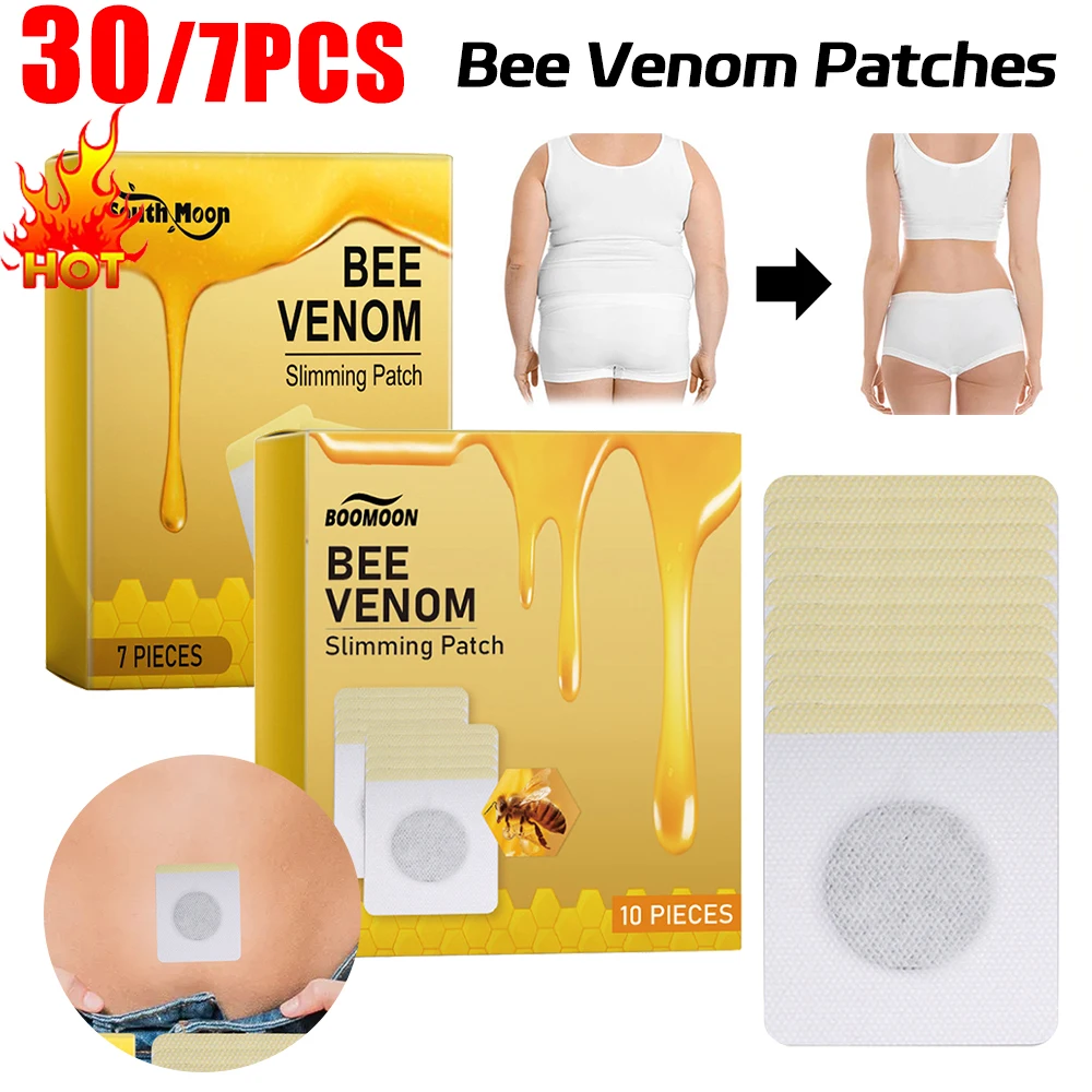 7/30Pcs Bee Venom Patches Fast Burning Fat Honeybee Venom Drainage Patches Improve Stomach Belly Slimming Patch for Women Men