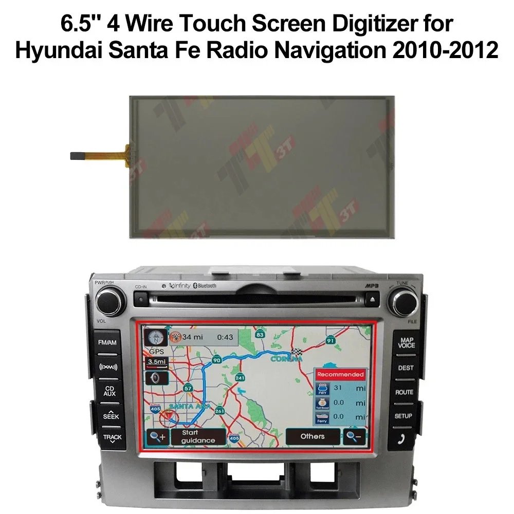 4-Draht 6,5" Touchscreen-Digitizer für Hyundai Santa Fe Tucson, Kia, Ssangyong Radio Navigation – Detail 2