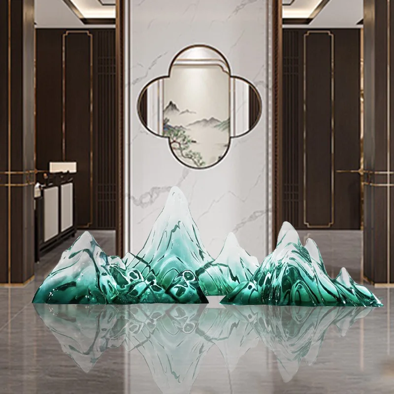 Sales Department Model Room Hotel Transparent Rockery Platinum Mountain Decorative Sculpture Floor Ornament Art Customizat