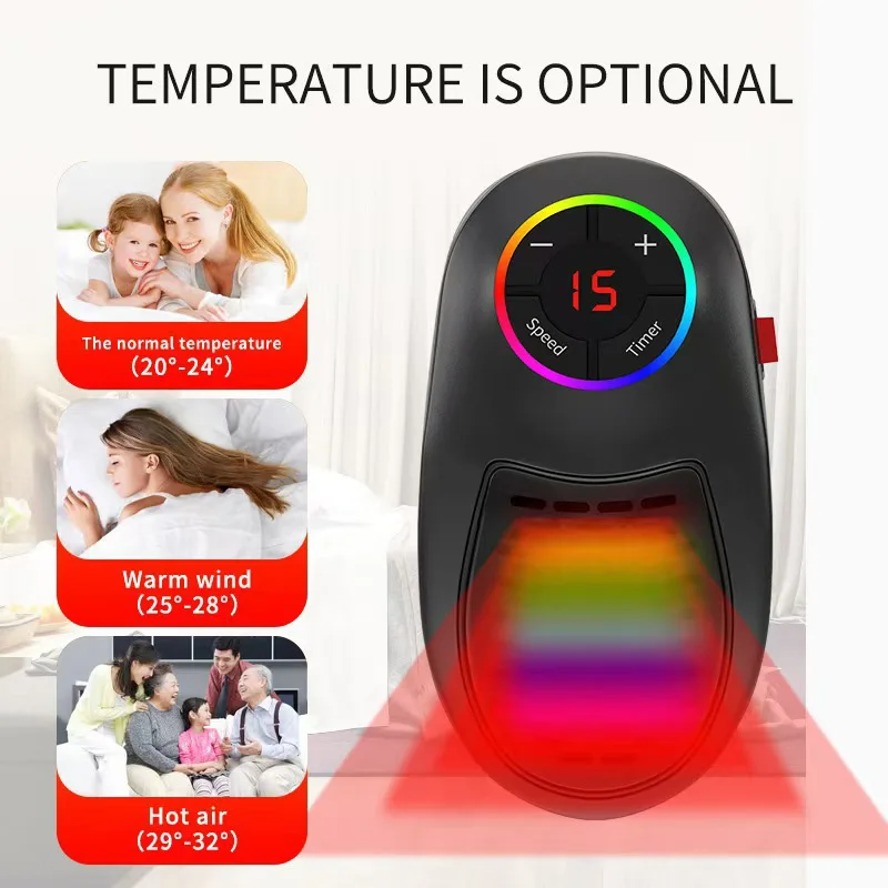 Xiaomi Portable Heater Small Space Colorful Heater Mini Remote Control Fan Office Timer Heater Fast Heating Heater Home Office