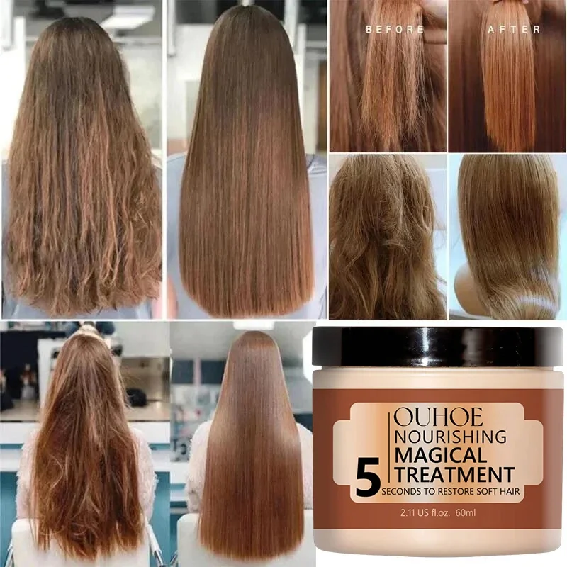 Magical Professional Queratina Tratamento Máscara, 5 Segundos Tratamento Do Cabelo, Colágeno Suavização, Brilhante, Reparação Danificado, Frizz Oil,