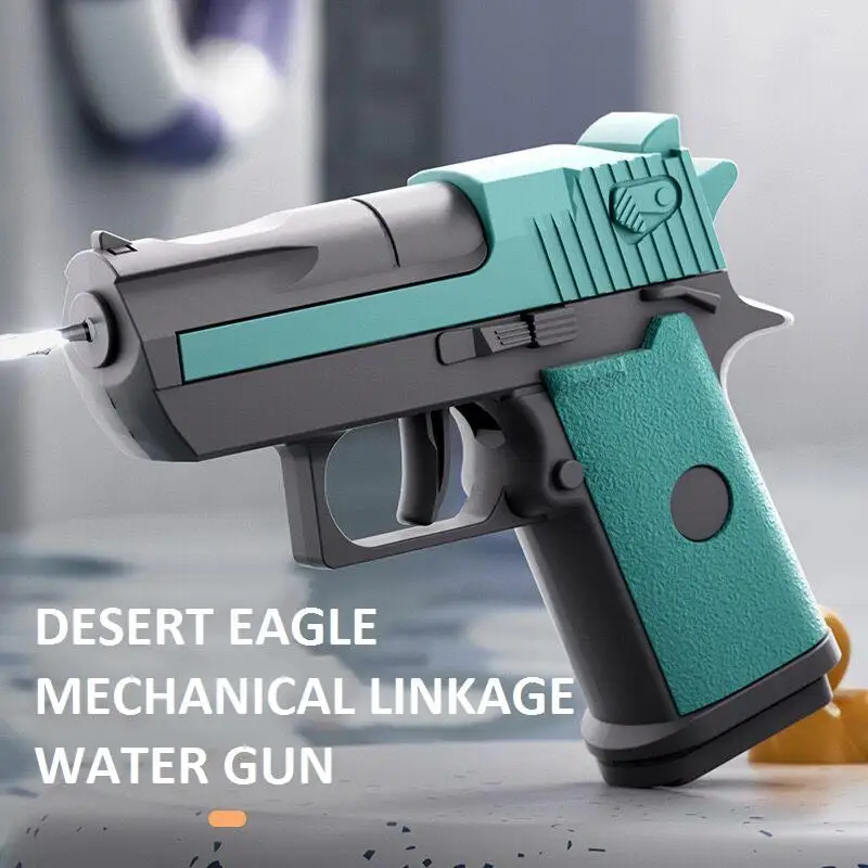 Hot Mini Desert Eagle Mechanische Continu Afvuren Waterpistool Schietspel Zomer Outdoor Strand Speelgoedpistool voor Kinderen Jongens Geschenken