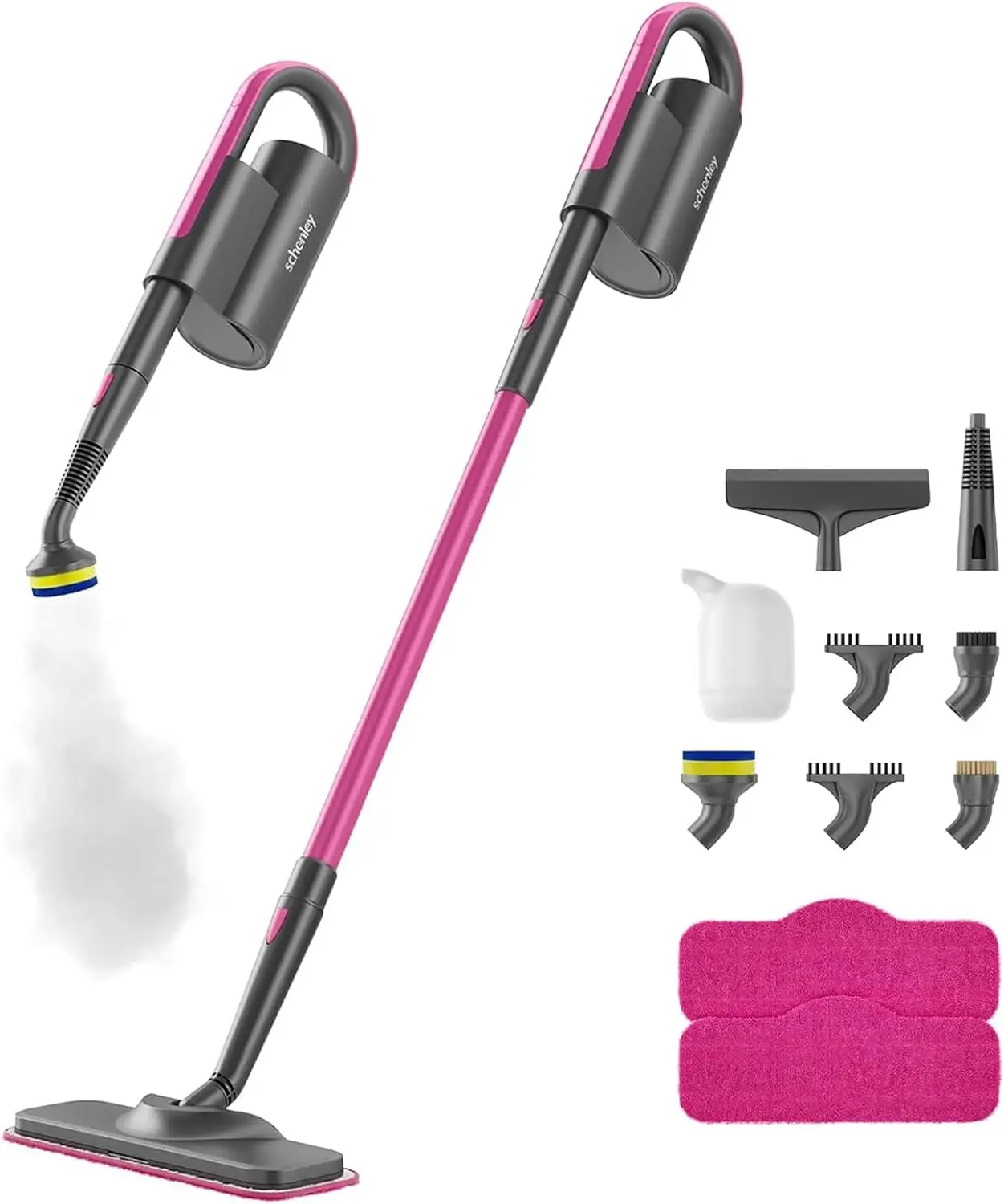 

Detachable Handheld Steam Mop Cleaner for Hardwood, Laminate, Tiles with 13-in-1 Accessories and Washable Pads