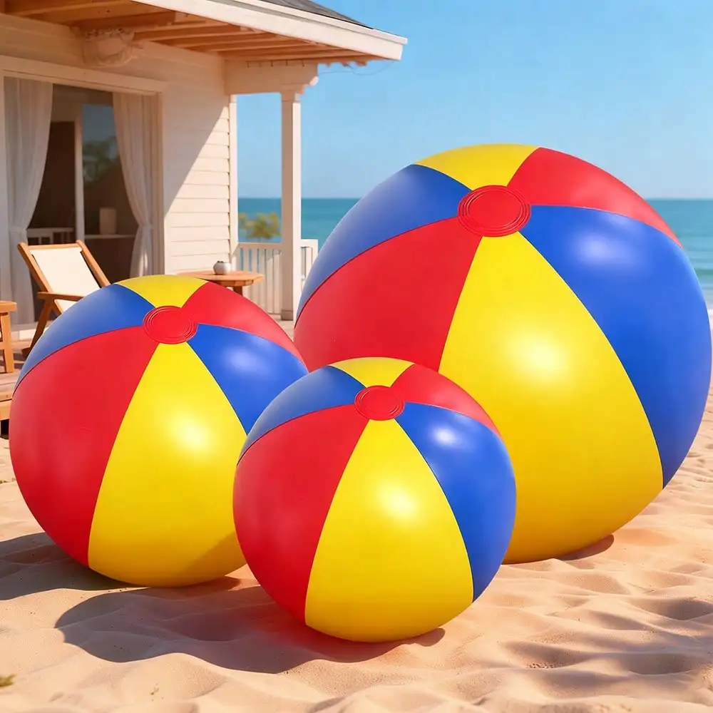 

1pc Inflatable Giant Oversized Colorful Ball, Thick PVC Material Durable Portable Large Rainbow Balloon, Summer Water Game Ball For Pool Beach Party Group Throwing Activity