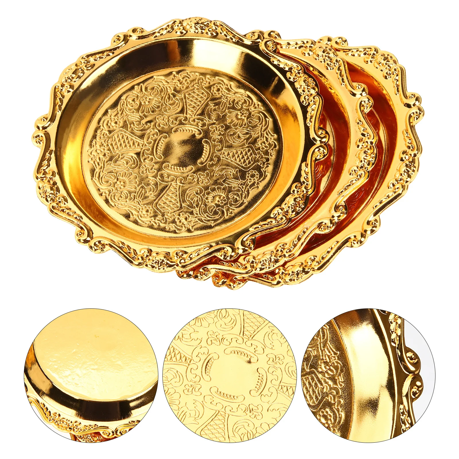 

6Pcs Vintage Metal Snack Serving Trays Fruit Platter for Party Nuts Candy Appetizer Dry Fruit Chips Serving Dish