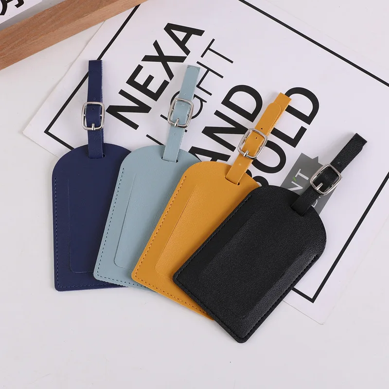 Portable Wedding Favor PU Leather Suitcase Travel Luggage Name Label Tag Baggage Bag Tag