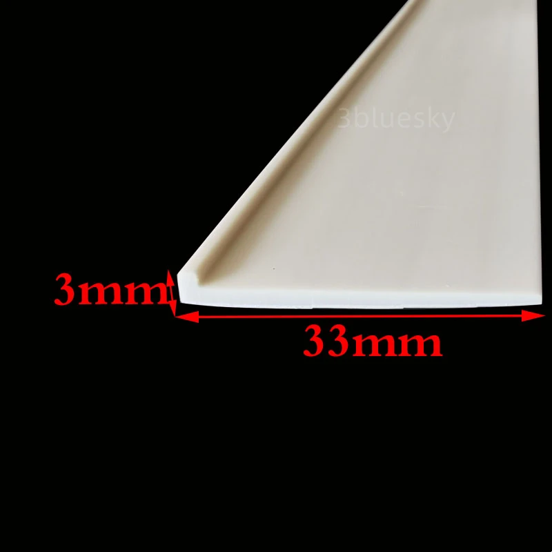 Custom Rubber Angle Corner Protecor Edge Encloser Shield Collision Avoidance Gasket L Strip 3x33mm White