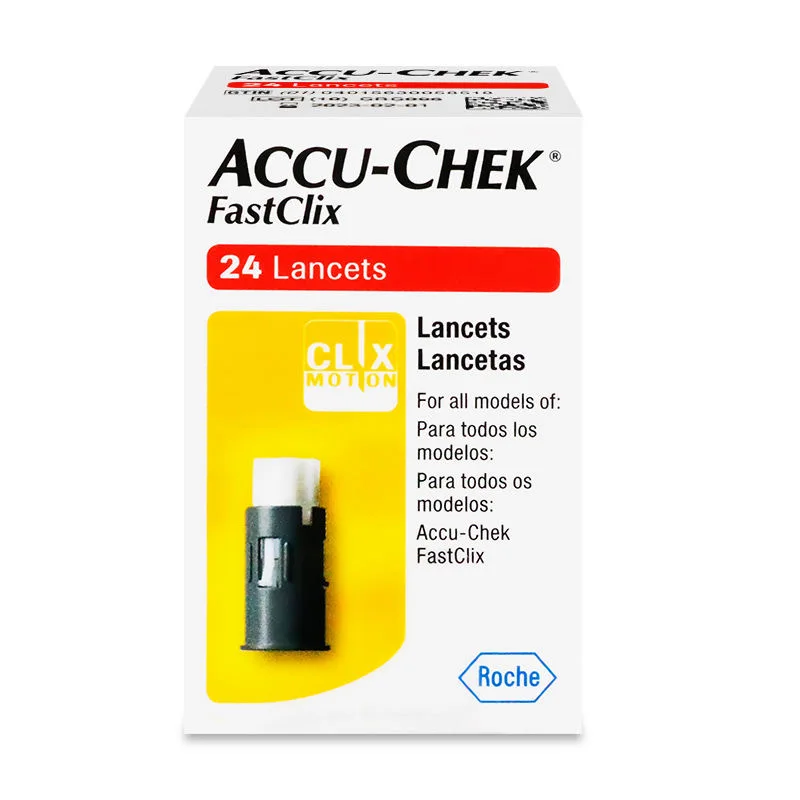 Accu-chek FastClix Lancet 120 عدد Lancets (عبوة من 5) ورق اختبار جلوكوز الدم الألماني Yidong إبرة أخذ عينات الدم 24 صندوق