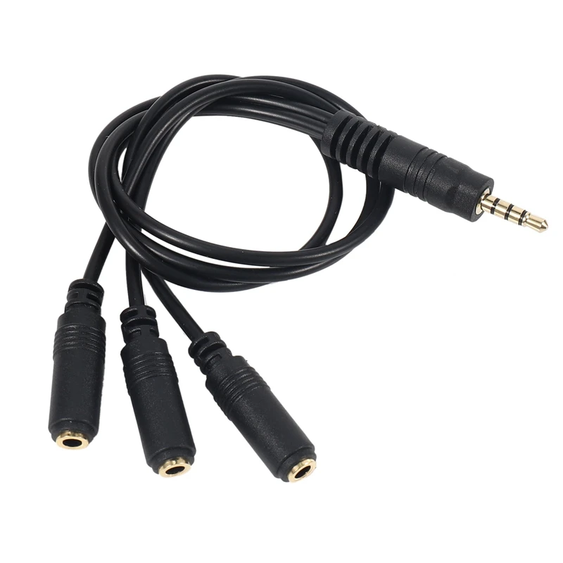 3.5Mm Stereo Audio Splitter Cable Gold Plated 3.5Mm (1/8 Inch) TRRS Stereo Plug Male To 3 X 1/8 Inch 3.5Mm Stereo Jack Female 1