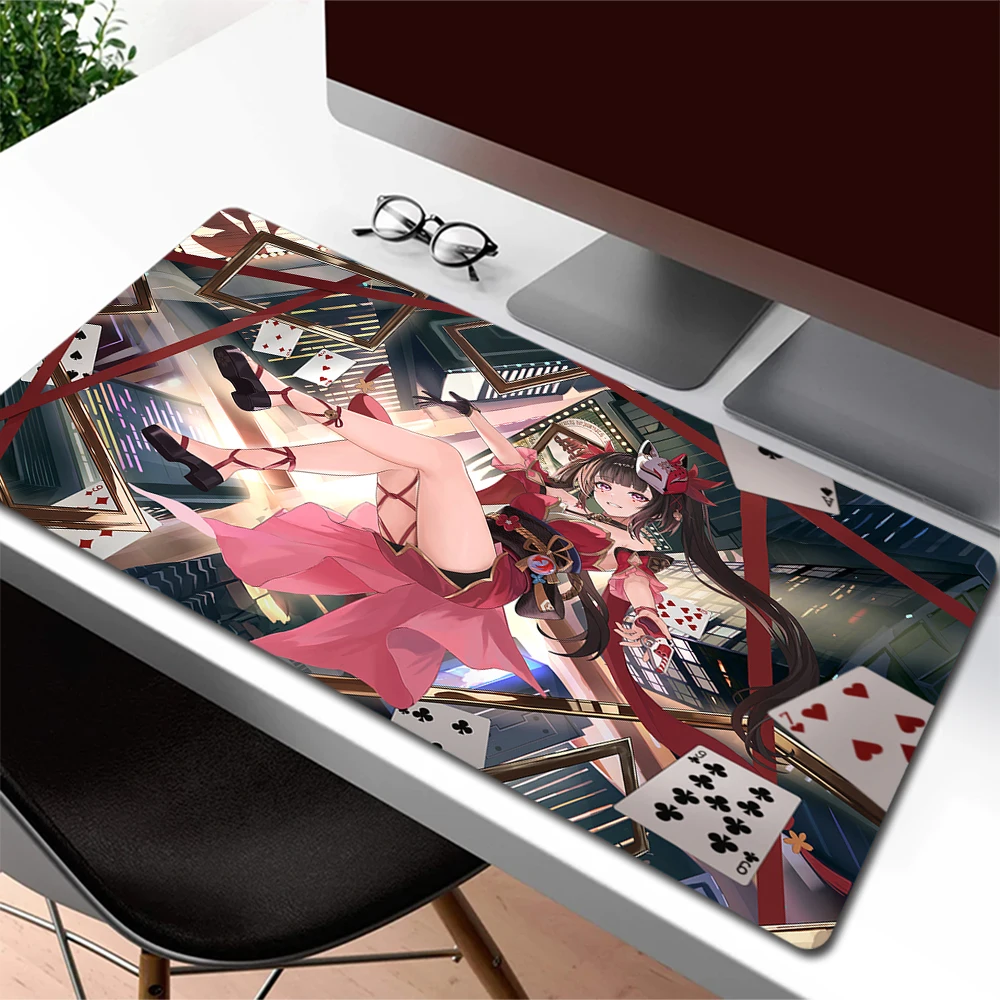 grande gaming mouse pad para meninas sparkle anime girl honkai star rail mousepad xl office computer desk mat 01