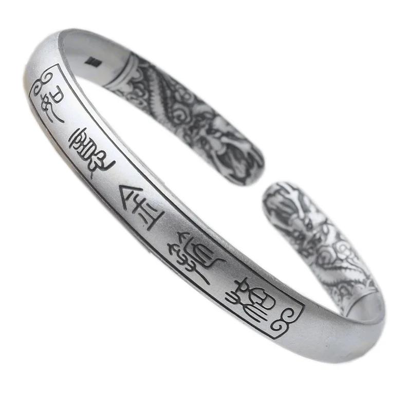 Bracelets en argent regardé S30/10/2018 pour femmes et hommes, sculpture de tête SunWuKong, RuYiJinGuBang, bracelet nuage de bon augure, bijoux psychium