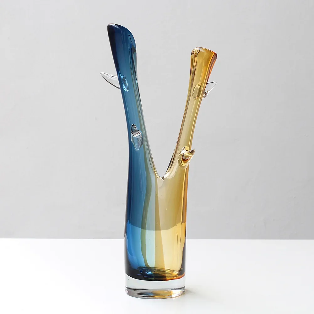 

z Nordic minimalist creative light luxury tree branch glass vase for home decoration