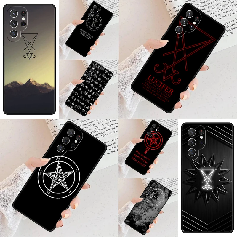 Sigil of Lucifer Phone Case For Samsung Galaxy S24 S23 S22 S21 Ultra S10 Note 10 Pro S20 Plus FE S9 S8 Cover