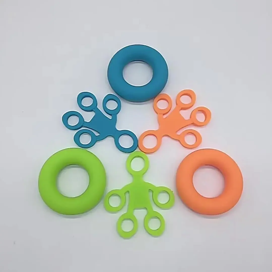 3 Resistance Levels Silicone Finger Grip Ring Set, Hand Strengthener Stretcher, Fidget Sensory Toys for Autism ADHD